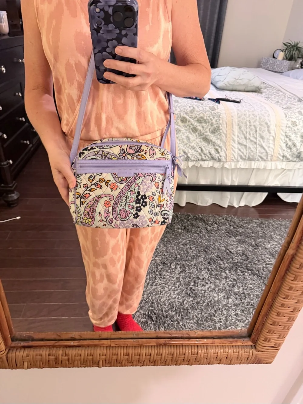 Vera Bradley Lavender Paisley Quilted Crossbody